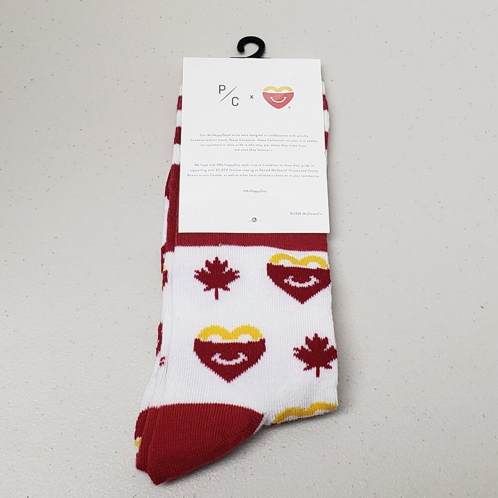 McDonald's McHappy Day Socks (Hearts & Maple Leaves)